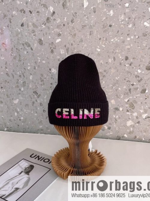 CHANEL CHANEL sequined alphabet knitted wool hat