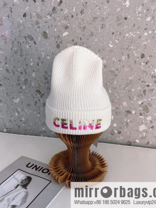 CHANEL CHANEL sequined alphabet knitted wool hat