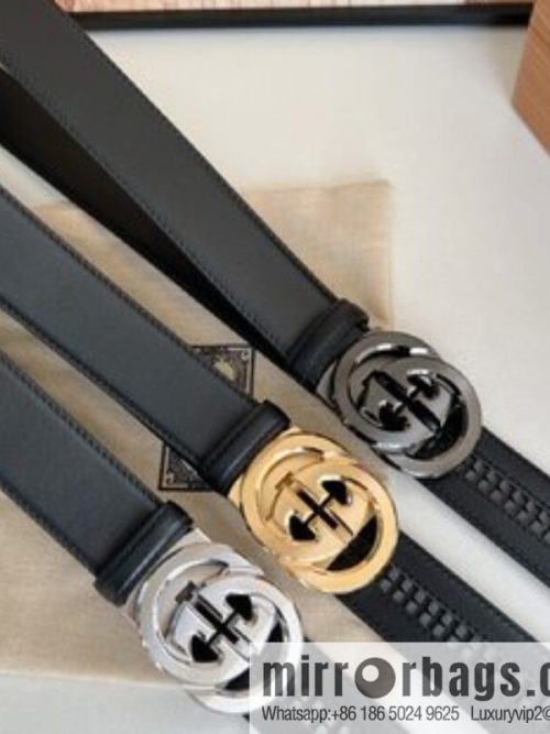 Gucci Gucci 3.5cm men\'s exquisite automatic buckle, imported double-sided first-layer cowhide belt