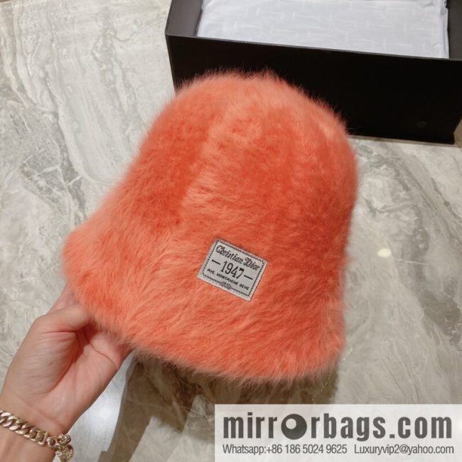 Dior 2022 autumn and winter new rabbit fur bucket hat