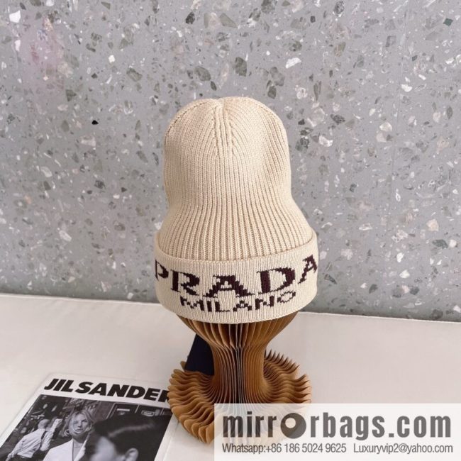 Prada official website latest wool-blend knitted hat