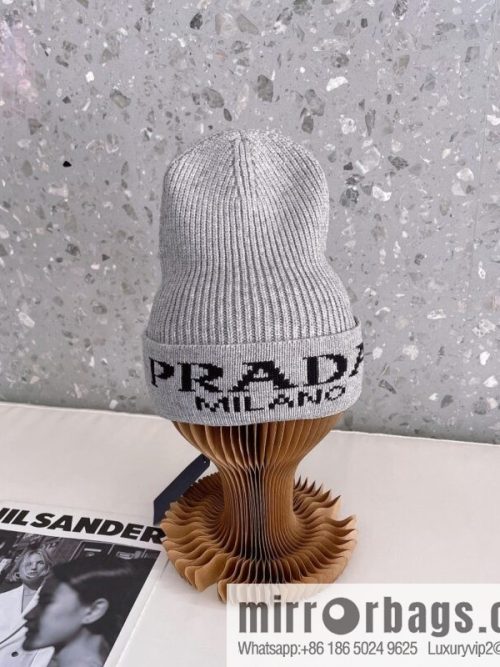 Prada official website latest wool-blend knitted hat