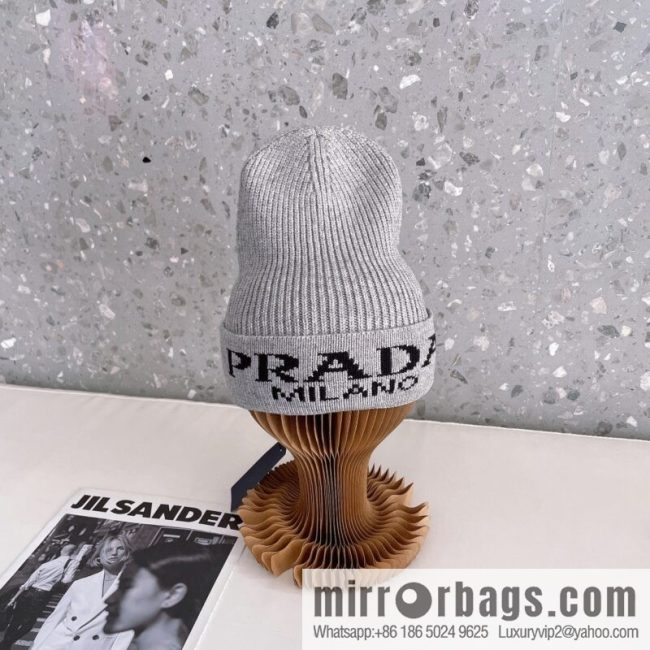 Prada official website latest wool-blend knitted hat