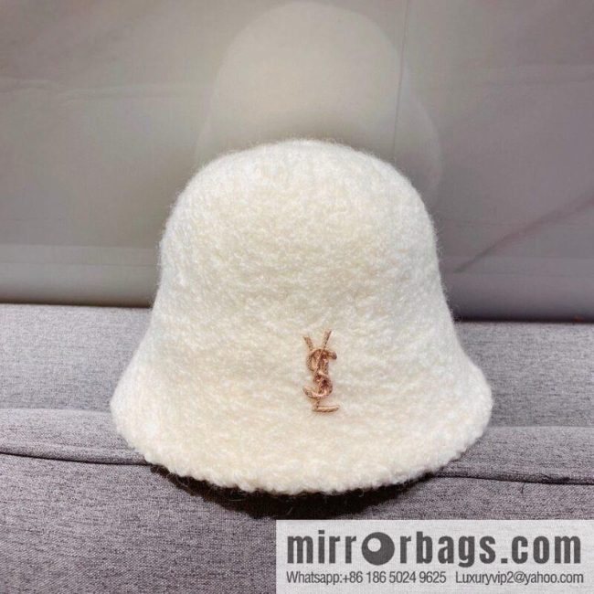 YSL Saint Laurent lamb wool bucket hat bucket hat
