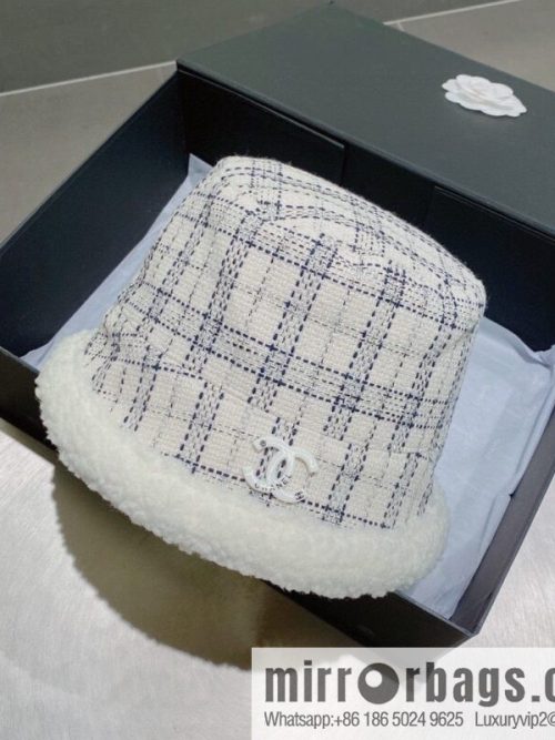 Chanel 2022 autumn and winter new plaid bucket hat