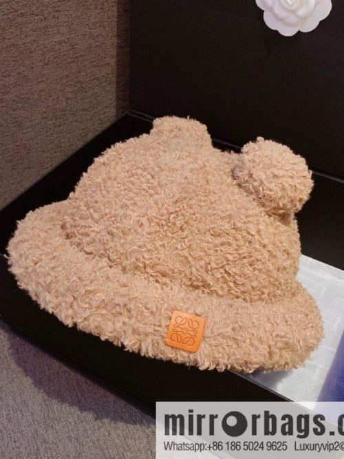 LOEWE 2022 autumn and winter new lamb wool bucket hat