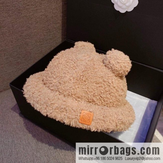 LOEWE 2022 autumn and winter new lamb wool bucket hat