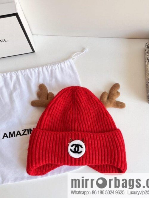 CHANEL Chanel 2022 autumn and winter new Christmas series plush wool hat