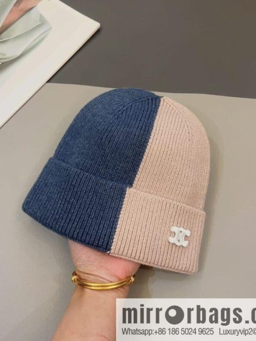 CELINE Arc de Triomphe logo knitted wool hat