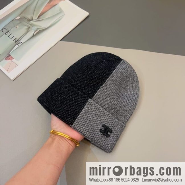 CELINE Arc de Triomphe logo knitted wool hat
