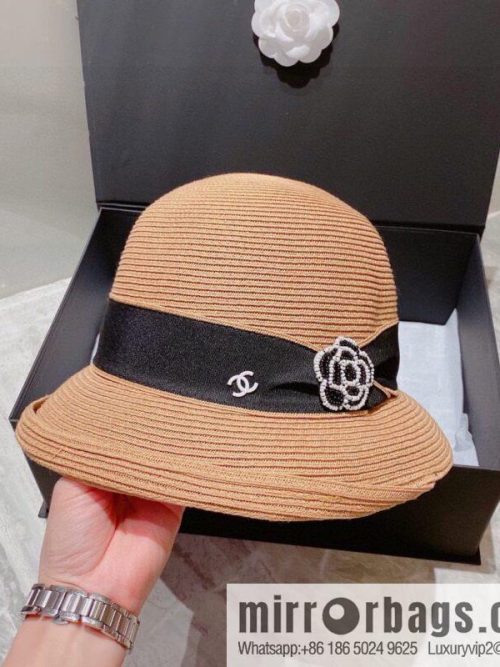 CHANEL Chanel celebrity bow straw hat