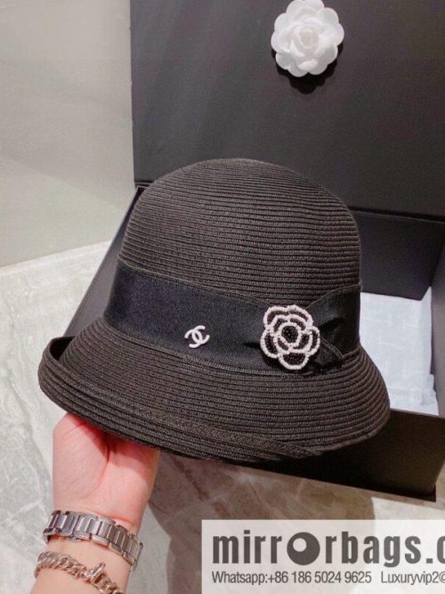 CHANEL Chanel celebrity bow straw hat