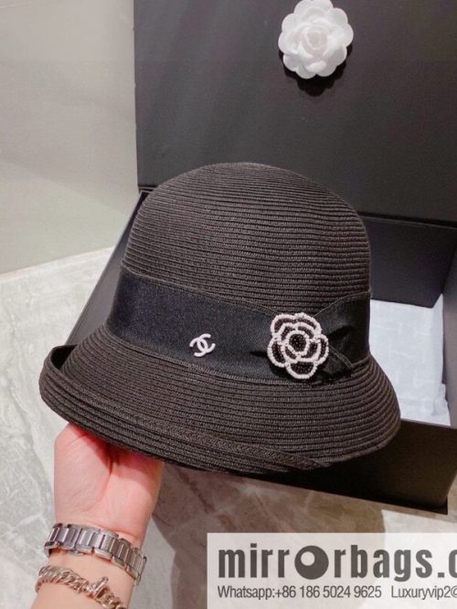 CHANEL Chanel celebrity bow straw hat
