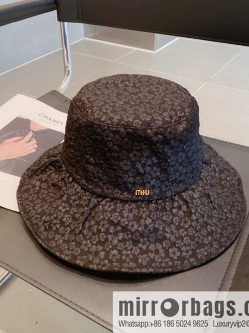 Miumiu small flower lotus leaf edge bucket hat