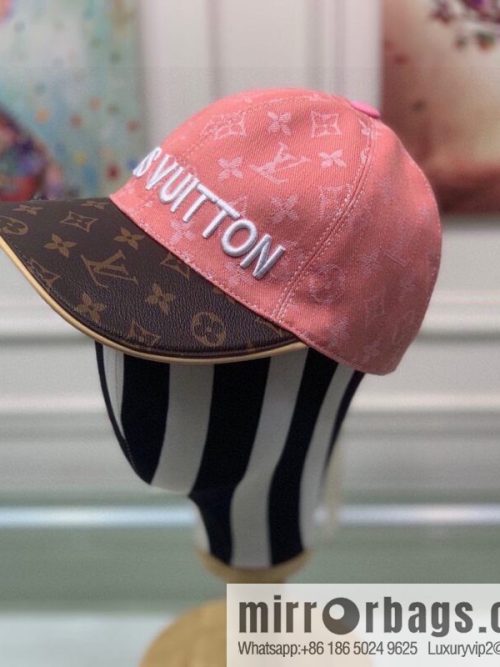 LV Louis Vuitton original denim fabric old flower splicing baseball cap