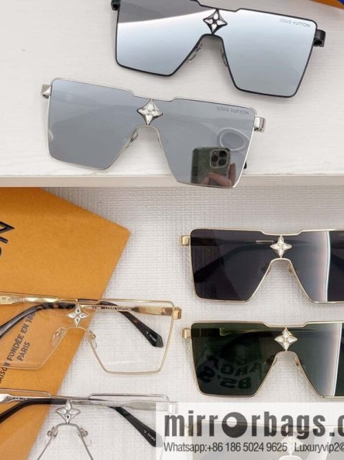 LV Louis Vuitton three-dimensional metal square sunglasses