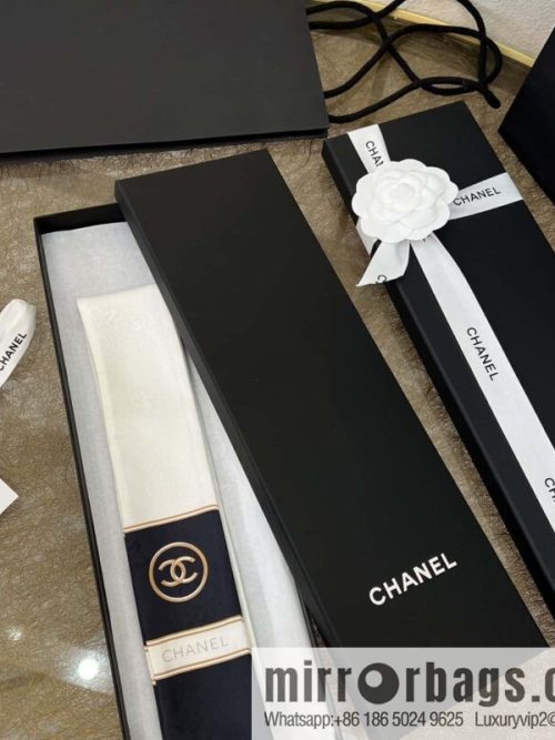 CHANEL CHANEL Double C Logo 100% silk headband