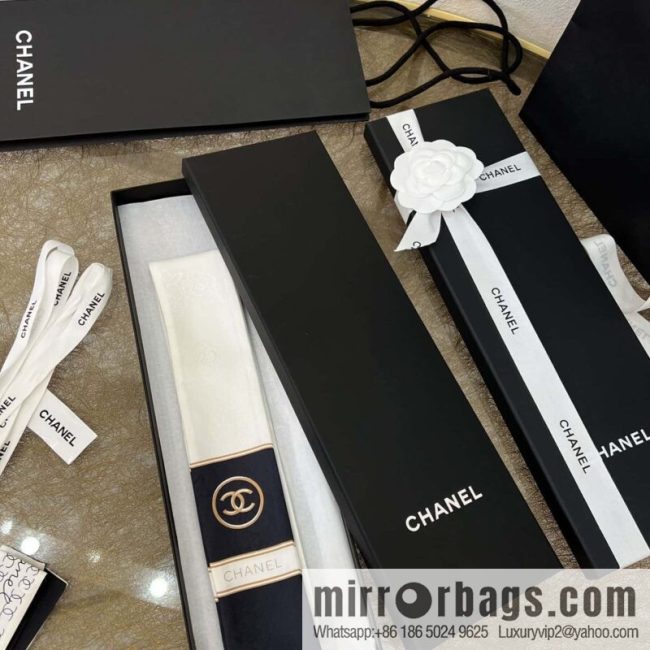 CHANEL CHANEL Double C Logo 100% silk headband