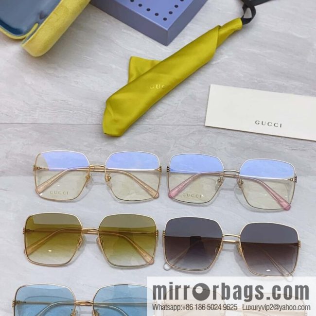 GUCCI Gucci\'s new retro gold silk simple sunglasses sunglasses