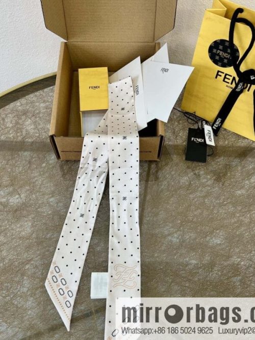 Fendi \"Karl Polka Dot\" 100% Silk Ribbon