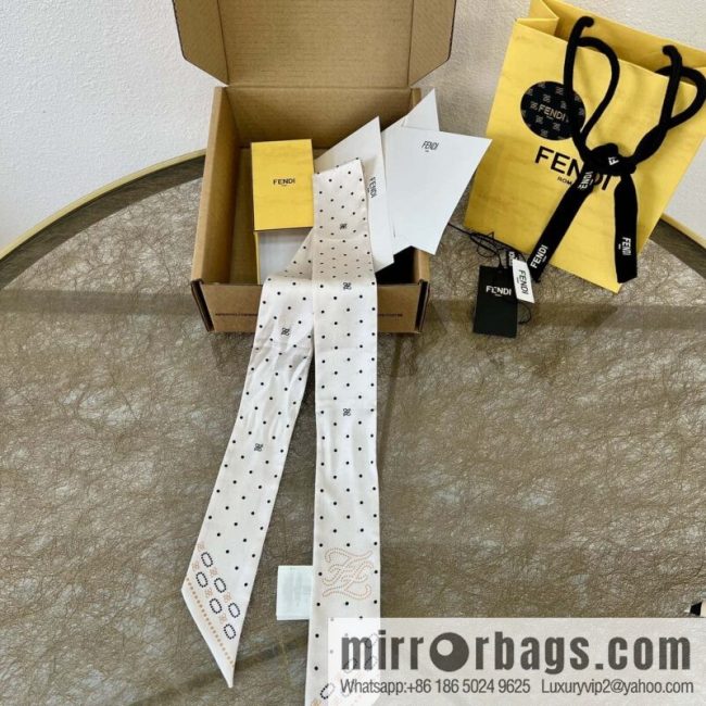 Fendi \"Karl Polka Dot\" 100% Silk Ribbon