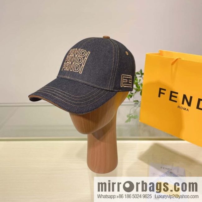 FENDI Fendi\'s new washed denim baseball cap