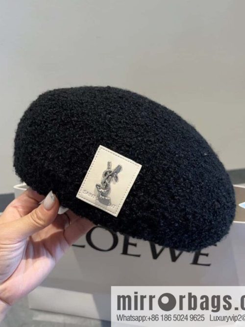 YSL Saint Laurent Corduroy Beret