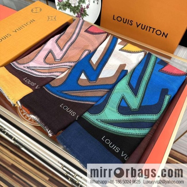 LV Louis Vuitton printed cashmere scarf