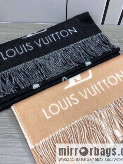 LV Louis Vuitton Monogram Floral and LV Letter Pattern Scarf