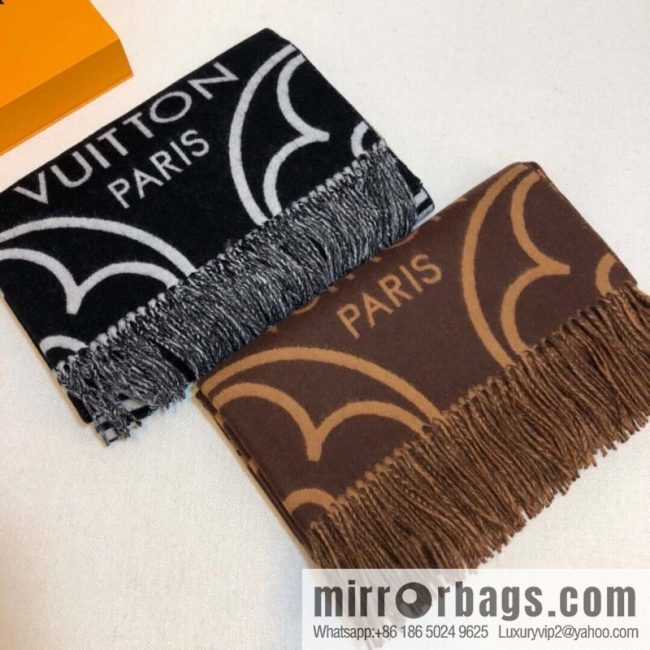 LV Louis Vuitton Jacquard Monogram Floral Scarf