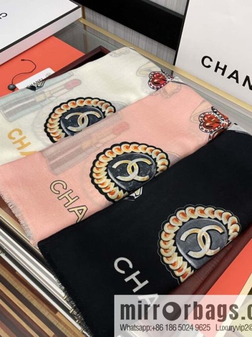 CHANEL Chanel double c-sided ring velvet long towel
