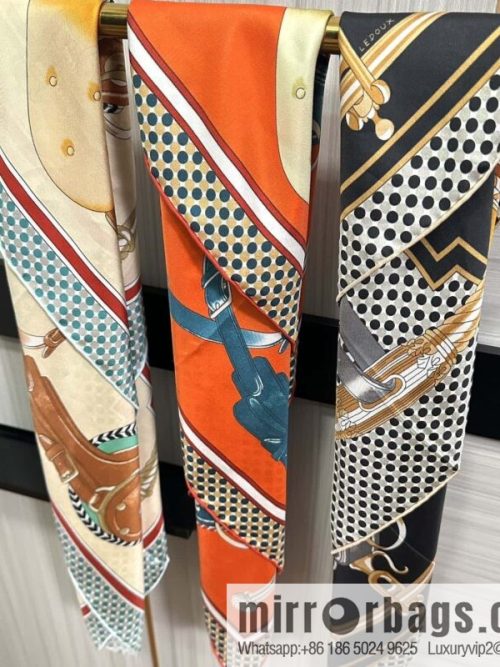 Hermes carriage design silk scarf