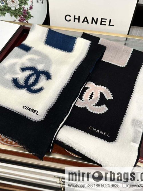 CHANEL Chanel perfume bottle cashmere scarf