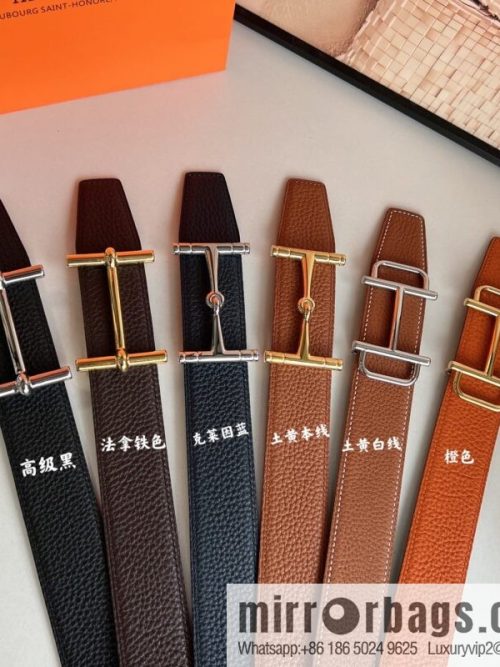 Hermes Hermes, the latest bottom leather at the counter, men\'s double-sided leather belt 38mm