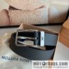 LOUIS VUITTON Pont Neuf 35mm Black Cross Leather Belt