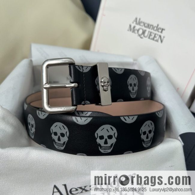 Alexander McQueen, gold-filled belt marked metal buckle women\'s belt - Image 2