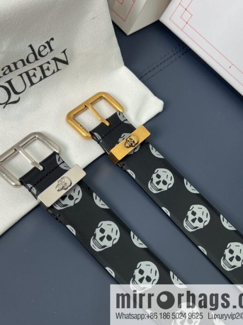 Alexander McQueen, gold-filled belt marked metal buckle women\'s belt
