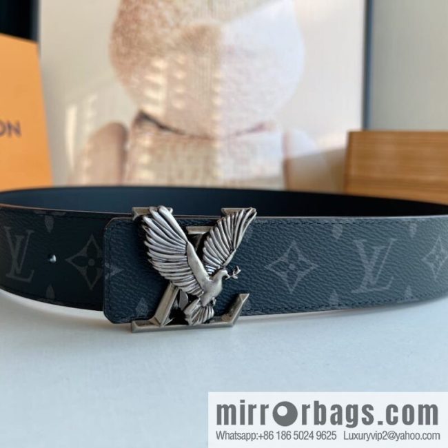 LV/Louis Vuitton, Classic Monogram Dove Double Sided Belt - Image 2