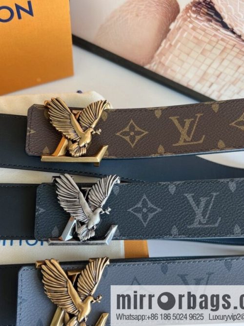 LV/Louis Vuitton, Classic Monogram Dove Double Sided Belt