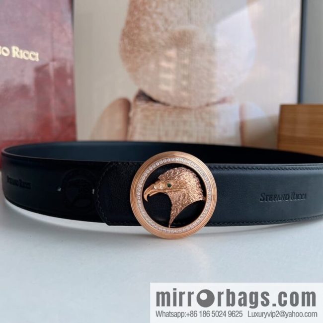 Stefano. Ricci Stephen, Selected Cowhide Press Textured Belt 3.8cm - Image 4