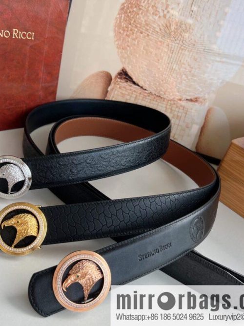Stefano. Ricci Stephen, Selected Cowhide Press Textured Belt 3.8cm
