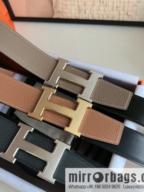 Hermes Togo Leather Double Sided Leather Belt 38mm