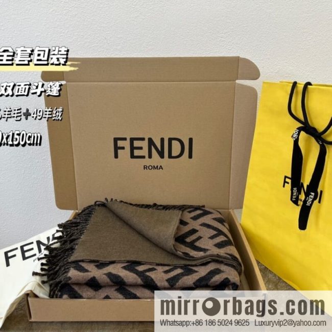 FENDI Fendi cashmere and wool blend double-sided cape FXX715