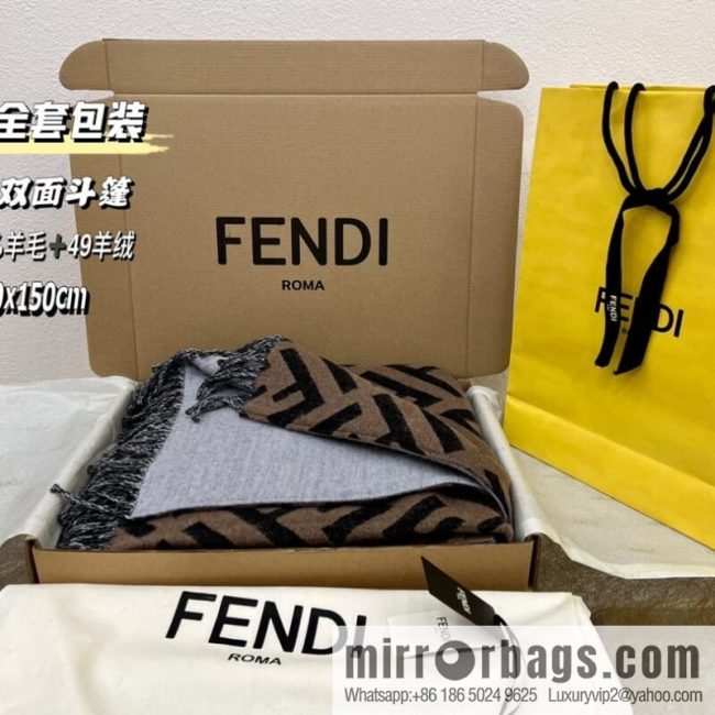 FENDI Fendi cashmere and wool blend double-sided cape FXX715