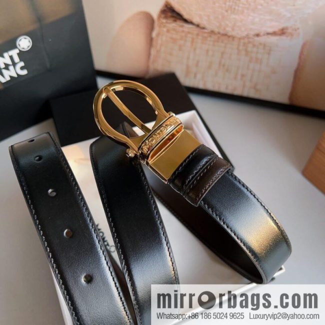 Montblanc, Men\'s Classic 3.0cm Rotatable Oval Double Sided Belt - Image 3