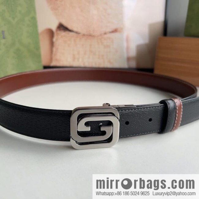 Gucci Gucci, square interlocking double G-buckle men\'s 3.0cm belt - Image 5