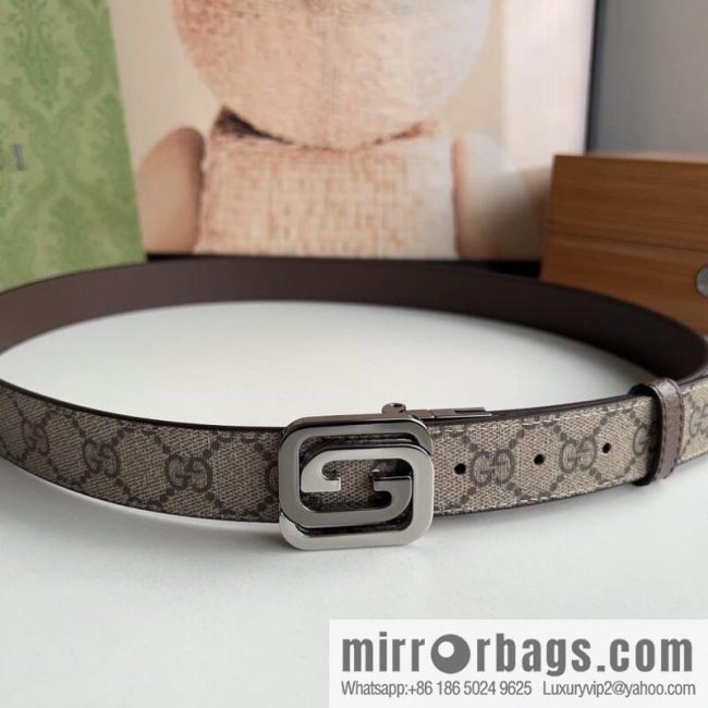 Gucci Gucci, square interlocking double G-buckle men\'s 3.0cm belt - Image 2