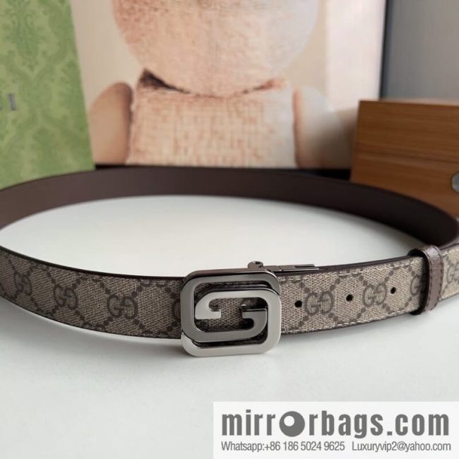 Gucci Gucci, square interlocking double G-buckle men\'s 3.0cm belt - Image 2