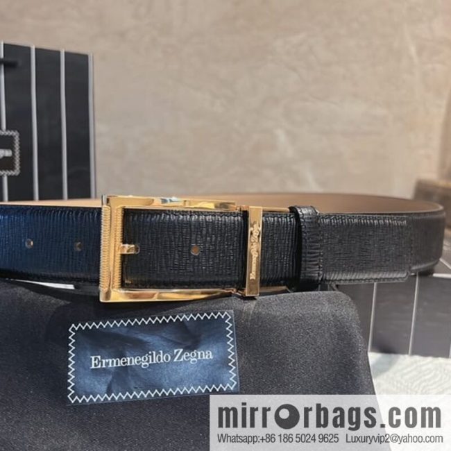 Ermengildo. Zein Italian Zegna Men\'s First Cowhide Belt 3.5cm - Image 3