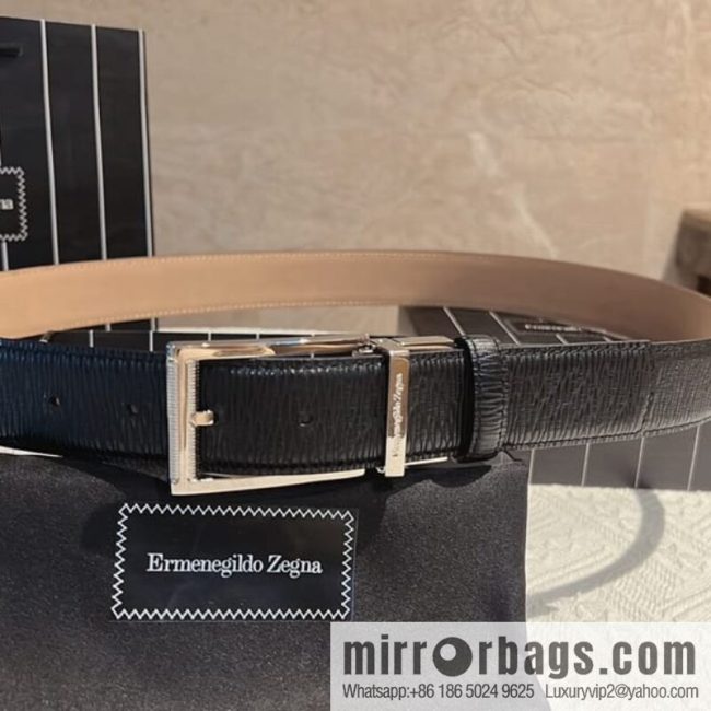 Ermengildo. Zein Italian Zegna Men\'s First Cowhide Belt 3.5cm - Image 2
